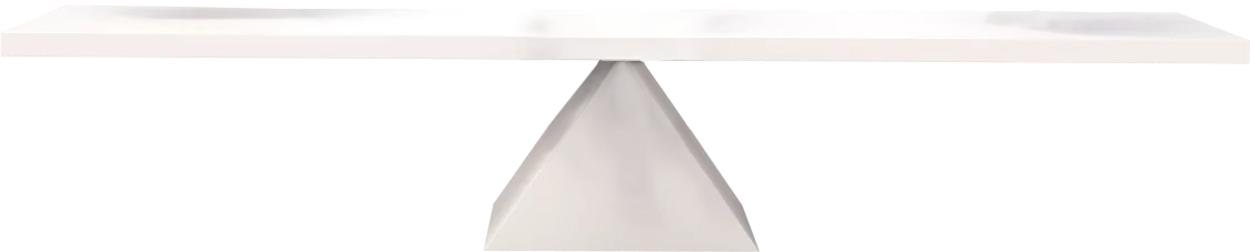 A white table